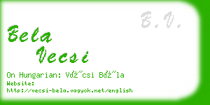 bela vecsi business card